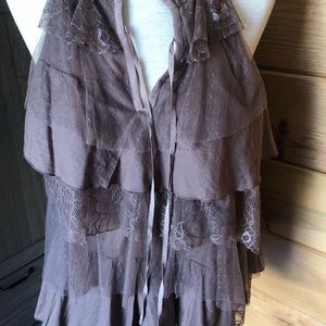 Ann Taylor cottage core top  Loft blush pink ruffled blouse